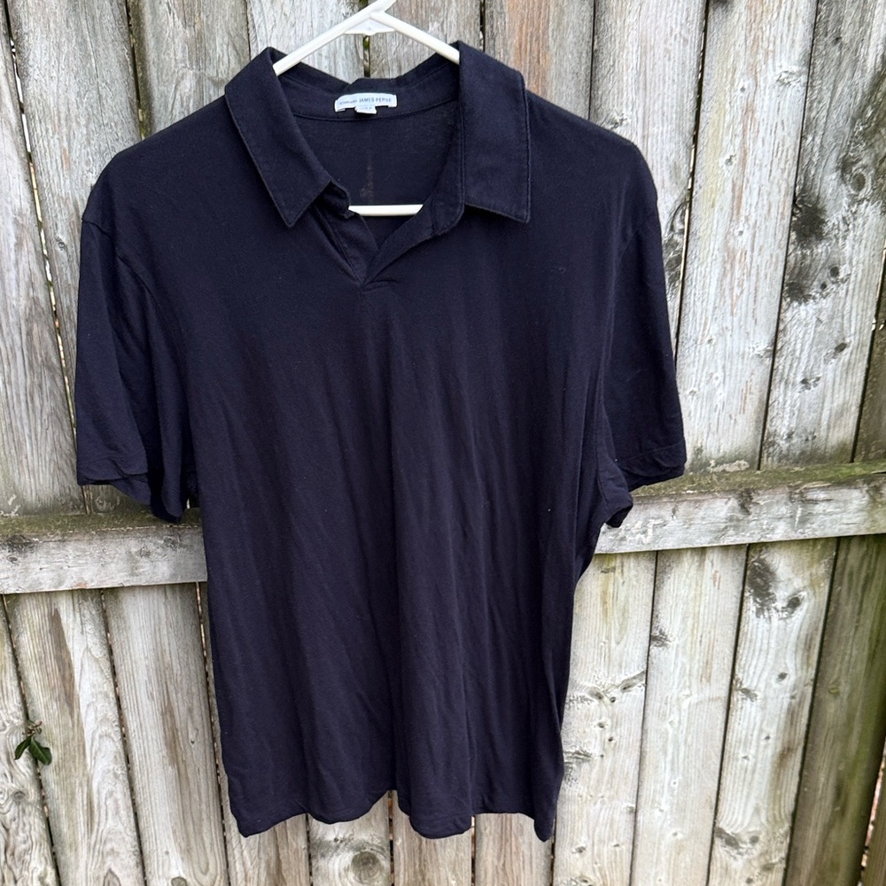James Perse Johnny Collar Polo Shirt no buttons MDH3952 cotton (their size 3) L